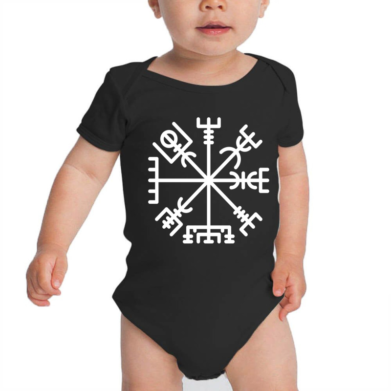 Vegvisir Long Sleeve T Shirt Norse Viking Galdrabok Tee Baby Bodysuit by cm-arts | Artistshot