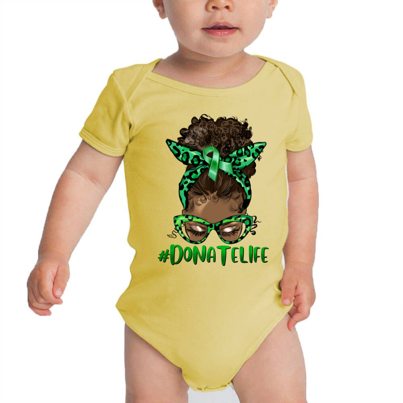 Afro Messy Bun Donate Life Baby Bodysuit by HRA Design Shop | Artistshot