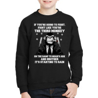 If You Re Going To Fight Fight Like You Re The Third Monkey Youth Sweatshirt | Artistshot