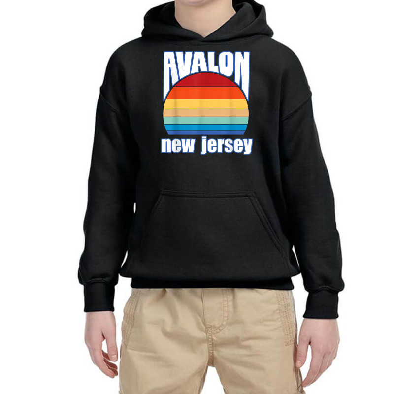 Avalon New Jersey Retro Sunset Nj Summer Beach Vacation T Shirt Youth Hoodie | Artistshot