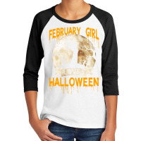 Halloween Costume This February Girl Loves Halloween Youth 3/4 Sleeve | Artistshot