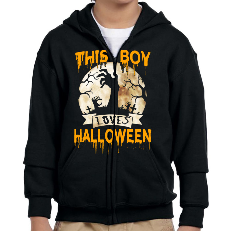 Halloween Costume This Boy Loves Halloween Youth Zipper Hoodie | Artistshot