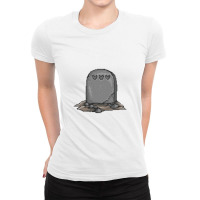 Headstone With Hearts Pixel Art Headstone Ladies Fitted T-shirt | Artistshot