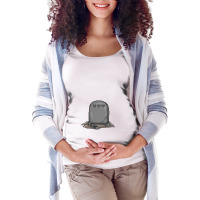 Headstone With Hearts Pixel Art Headstone Maternity Scoop Neck T-shirt | Artistshot