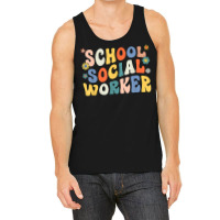 Groovy School Social Worker Coping Skills Back To School T Shirt Tank Top | Artistshot