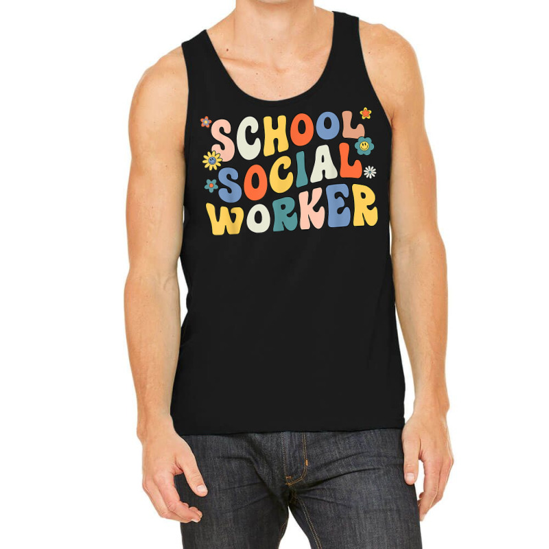 Groovy School Social Worker Coping Skills Back To School T Shirt Tank Top | Artistshot