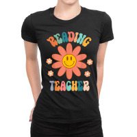 Funny Reading Teacher Rainbow Back To School Appreciation T Shirt Ladies Fitted T-shirt | Artistshot