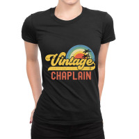 Chaplain Vintage Sunset Profession Retro Job Title Premium T Shirt Ladies Fitted T-shirt | Artistshot