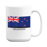 Wellington Skyline New Zealand Flag T Shirt 15 Oz Coffee Mug | Artistshot