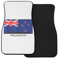 Wellington Skyline New Zealand Flag T Shirt Front Car Mat | Artistshot