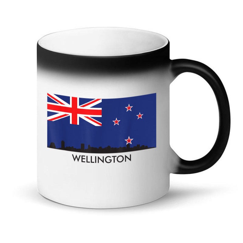 Wellington Skyline New Zealand Flag T Shirt Magic Mug | Artistshot