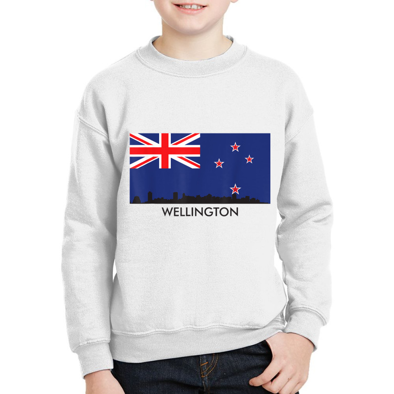 Wellington Skyline New Zealand Flag T Shirt Youth Sweatshirt | Artistshot