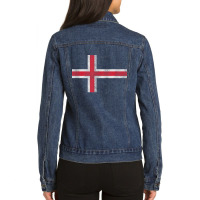 Vintage Icelandic Flag Retro Iceland Souvenir Gift Women Men Ladies Denim Jacket | Artistshot