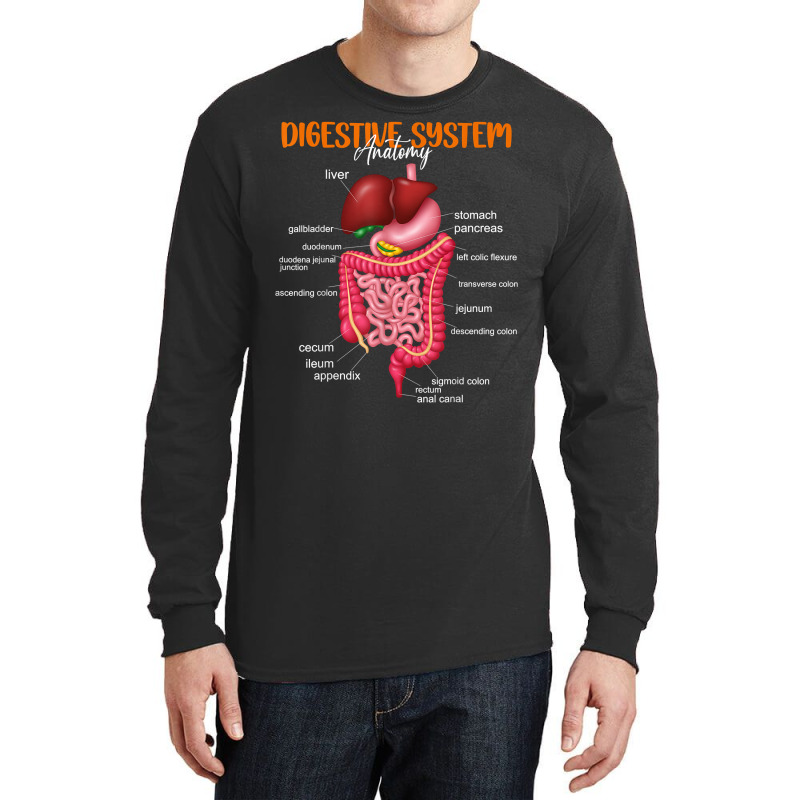 Funny Digestive System Anatomy Anatomical Biology Teacher T Shirt Long Sleeve Shirts by povyvexumi3 | Artistshot