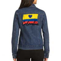 Colombia Love   Bogota Capital Colombia With Heart T Shirt Ladies Denim Jacket | Artistshot