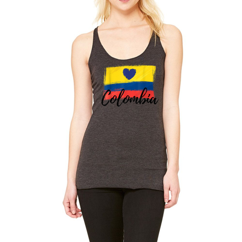 Colombia Love   Bogota Capital Colombia With Heart T Shirt Racerback Tank by cm-arts | Artistshot