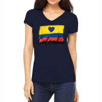 Colombia Love   Bogota Capital Colombia With Heart T Shirt Women's V-neck T-shirt | Artistshot