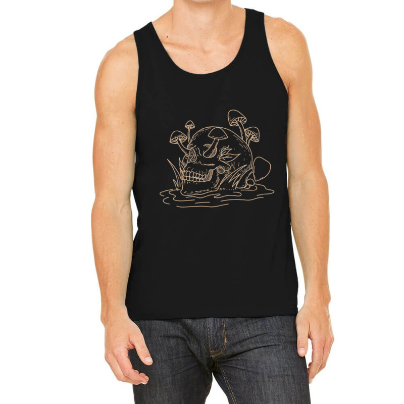 Skull Mushroom Morel Mycologist Goth Mushroom Skeleton Tank Top by Kosdapen517 | Artistshot