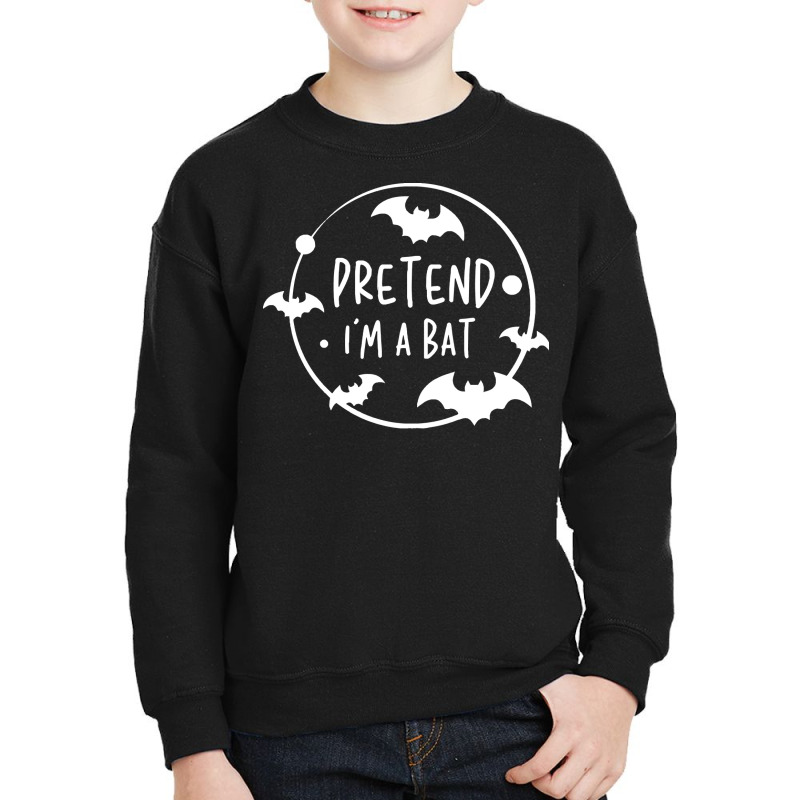 Lazy Halloween Costume T  Shirt Pretend I'm A Bat Lazy Halloween Costu Youth Sweatshirt | Artistshot