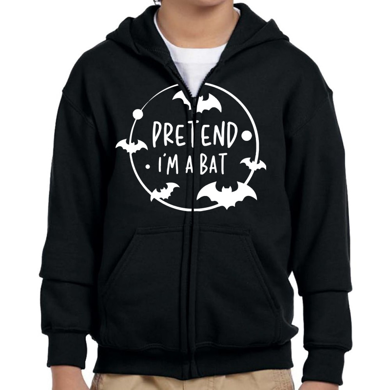 Lazy Halloween Costume T  Shirt Pretend I'm A Bat Lazy Halloween Costu Youth Zipper Hoodie | Artistshot