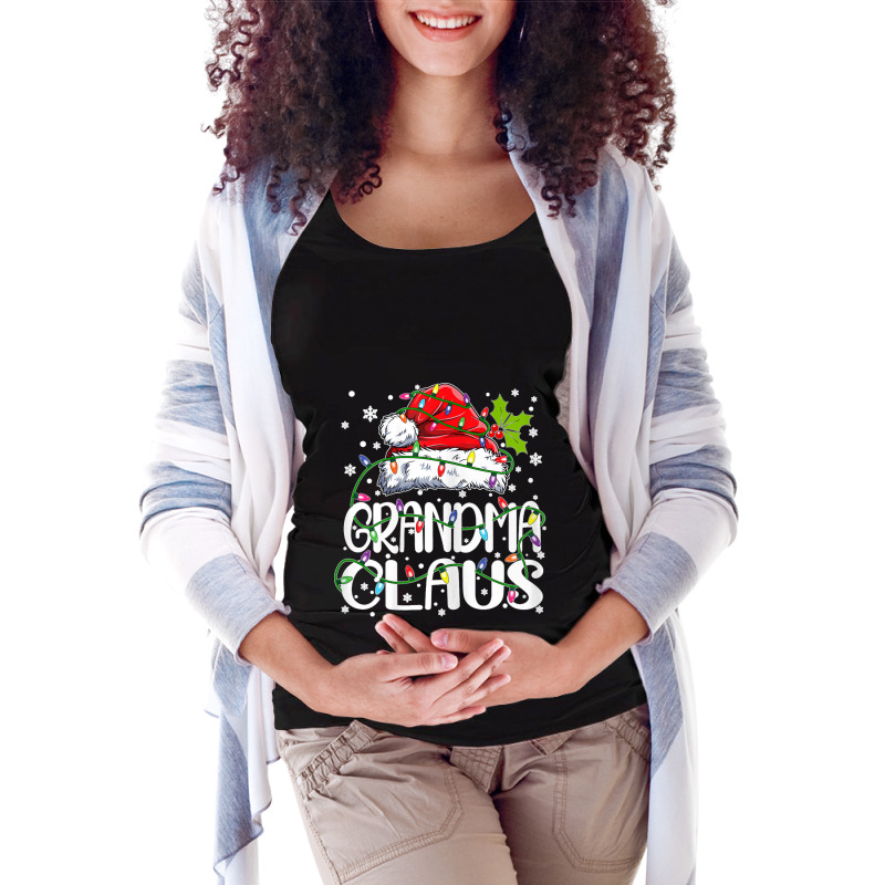 Womens Grandma Claus Christmas Lights Pajama Family Matching Maternity Scoop Neck T-shirt by MICHAELFRANCISSMITH | Artistshot