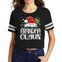 Womens Grandma Claus Christmas Lights Pajama Family Matching Scorecard Crop Tee | Artistshot