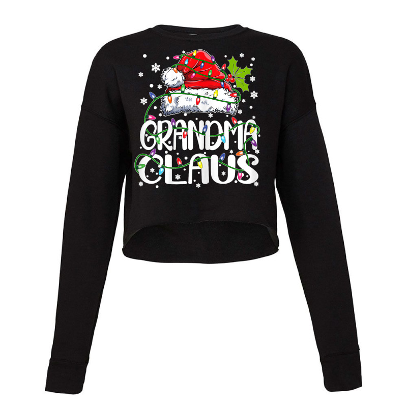 Womens Grandma Claus Christmas Lights Pajama Family Matching Cropped Sweater by MICHAELFRANCISSMITH | Artistshot