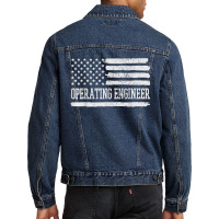 Operating Engineer Usa Flag Men Denim Jacket | Artistshot