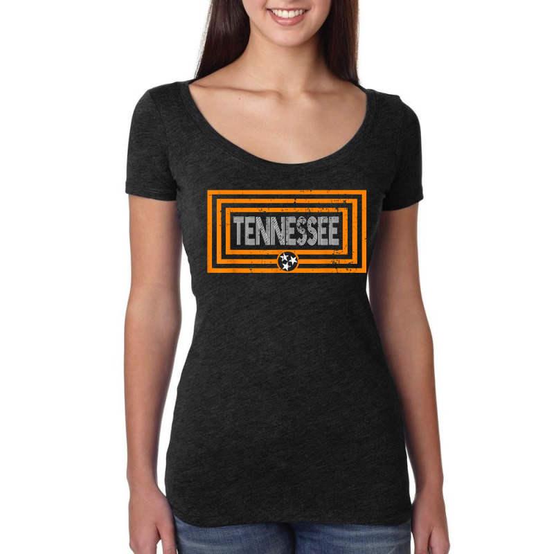 Orange _ White Tennessee State Flag Retro Vintage Tennessee Women's Triblend Scoop T-shirt by ToraHernton | Artistshot