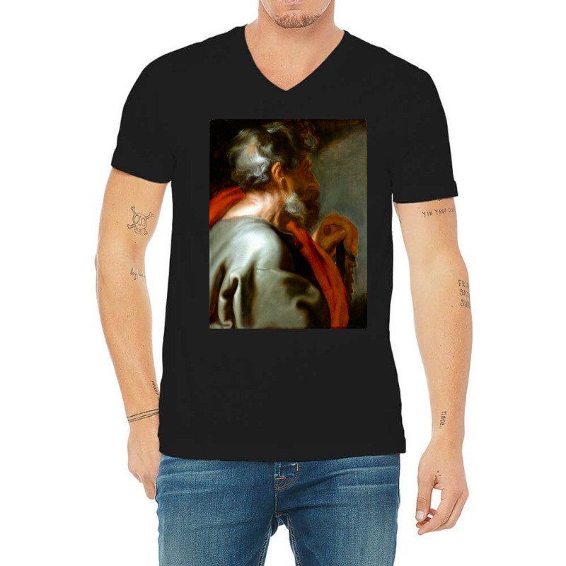 Anthony Van Dyck The Apostle Simon V-neck Tee | Artistshot