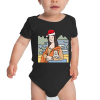 Mona Lisa Holding Cat Christmas Pajama Art Work Painting Sweatshirt Baby Bodysuit | Artistshot