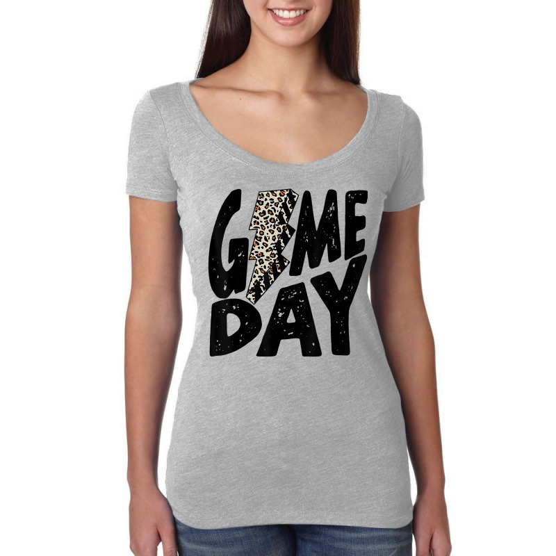 Game Day Game Day Leopard Lightning Bolt T Shirt Women's Triblend Scoop T-shirt by cm-arts | Artistshot