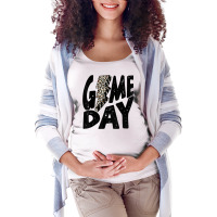 Game Day Game Day Leopard Lightning Bolt T Shirt Maternity Scoop Neck T-shirt | Artistshot