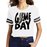 Game Day Game Day Leopard Lightning Bolt T Shirt Scorecard Crop Tee | Artistshot