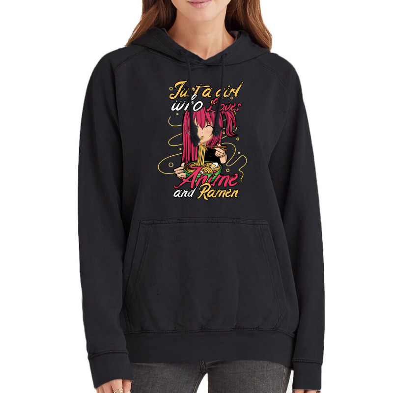 Anime Ramen Girls Vintage Hoodie by King Davila | Artistshot