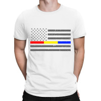 Thin Red Gold Blue Line Flag Emergency Services Sweatshirt T-shirt | Artistshot