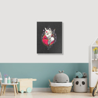 Pagan Occult Japan Flag Kawaii Anime Cat Samurai Pastel Goth Portrait Canvas Print | Artistshot