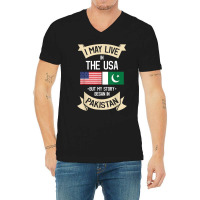 Pakistan American Flag Usa Pakistani Roots Gifts V-neck Tee | Artistshot