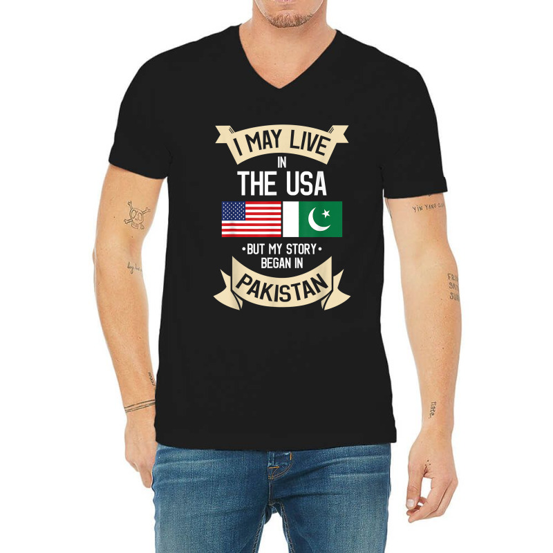 Pakistan American Flag Usa Pakistani Roots Gifts V-Neck Tee by ToraHernton | Artistshot