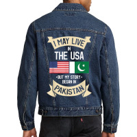 Pakistan American Flag Usa Pakistani Roots Gifts Men Denim Jacket | Artistshot