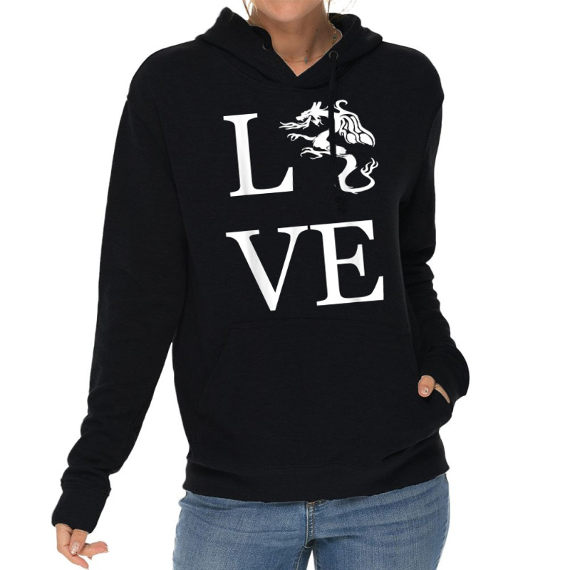 I Love Dragons Gift Idea Fantasy Creature Chinese Dragon T Shirt Lightweight Hoodie | Artistshot