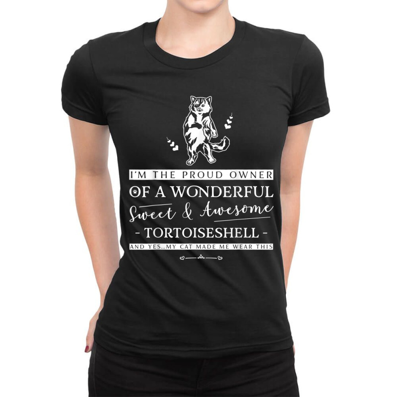 Tortoiseshell Cat Christmas Or Birthday Gift Ladies Fitted T-Shirt by cm-arts | Artistshot