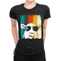 Farming Farmer Cool Sunglasses Farm Animal Retro Sheep T Shirt Ladies Fitted T-shirt | Artistshot