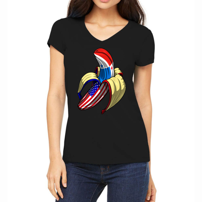 Panama Usa Flag Panamanian American T Shirt Women's V-Neck T-Shirt by cm-arts | Artistshot