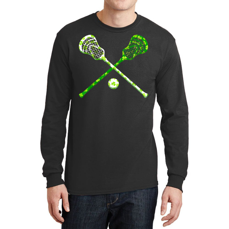 Funny Lacrosse St Patricks Day Boys Men Shamrock Ball T Shirt Long Sleeve Shirts by cm-arts | Artistshot