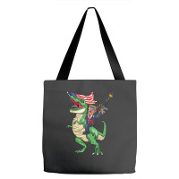 Machine Gun Trump On T Rex Dinosaur With American Flag Tote Bags | Artistshot