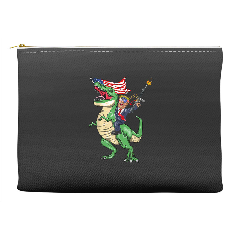 Machine Gun Trump On T Rex Dinosaur With American Flag Accessory Pouches | Artistshot