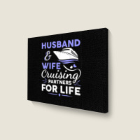 Funny Cruising Design For Husband Wife Couples Cruise Ship T Shirt Landscape Canvas Print | Artistshot