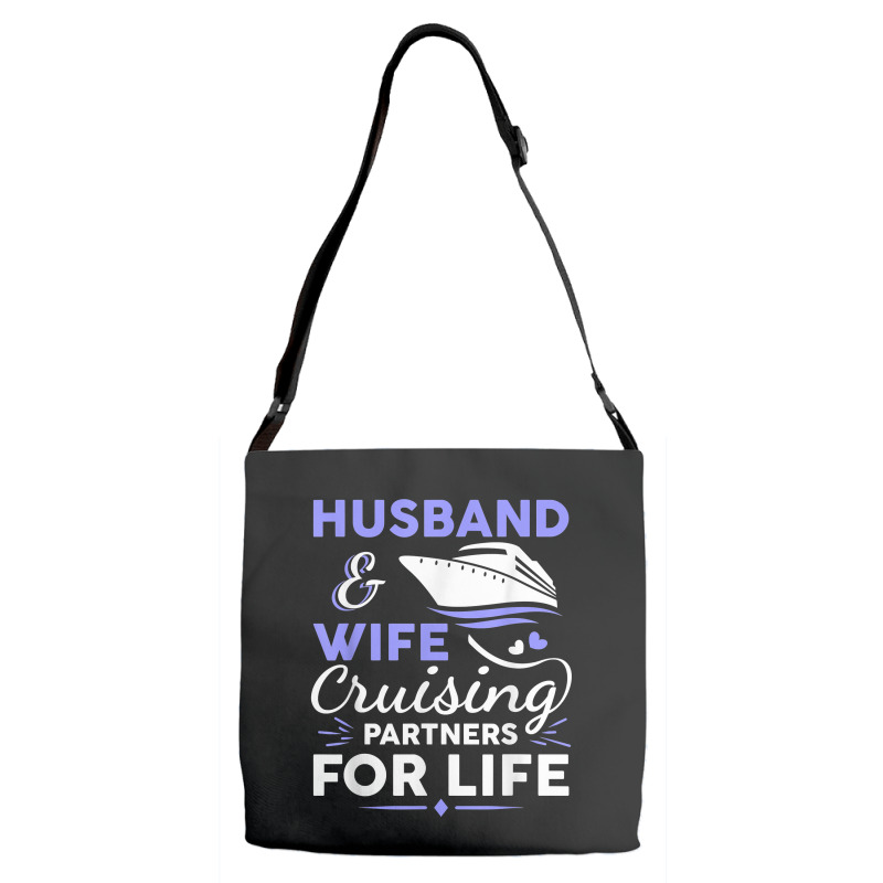 Funny Cruising Design For Husband Wife Couples Cruise Ship T Shirt Adjustable Strap Totes | Artistshot