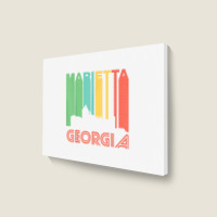 Retro 1970's Style Marietta Georgia Skyline T Shirt Landscape Canvas Print | Artistshot